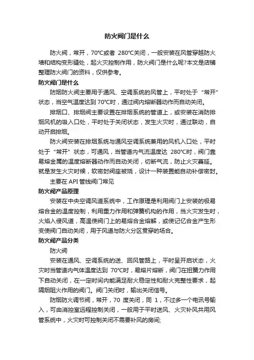 防火阀门是什么