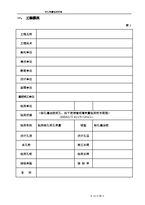 成孔质量检测报告