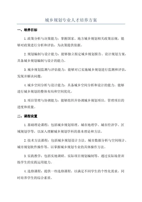 城乡规划专业人才培养方案