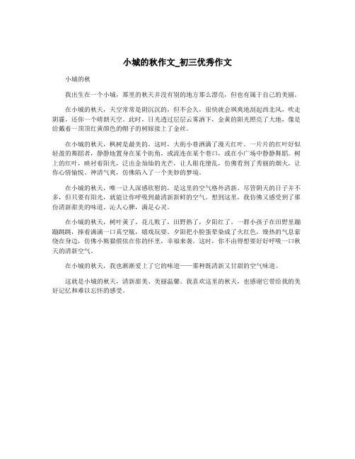 小城的秋作文_初三优秀作文