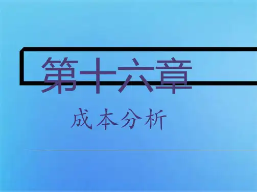 成本分析(共6张PPT)