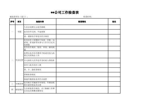 公司工作情况检查表