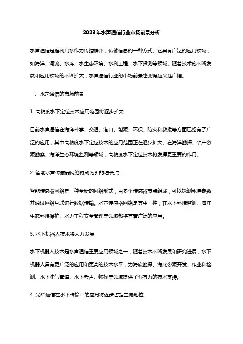 2023年水声通信行业市场前景分析