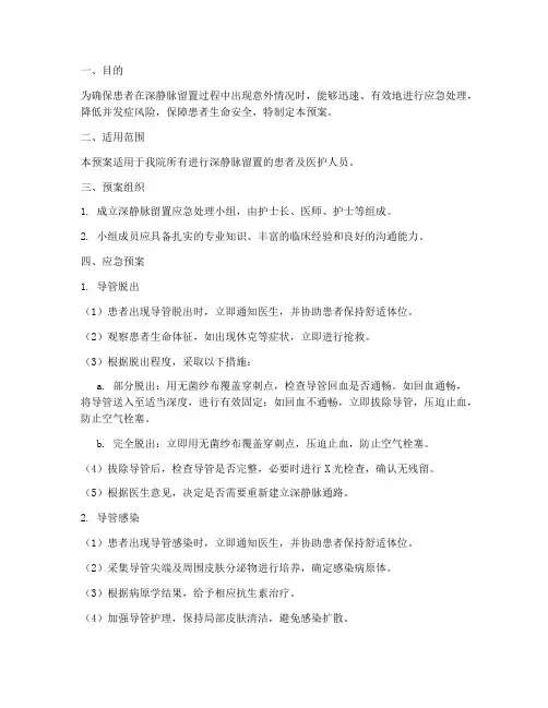 深静脉留置应急预案
