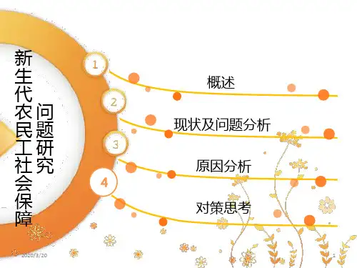 新生代农民工社会保障问题研究PPT课件