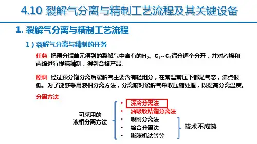 裂解气分离与精制工艺流程及其关键设备