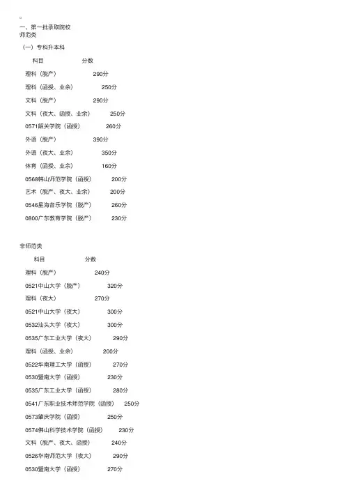 2002年广东成人高考录取分数线