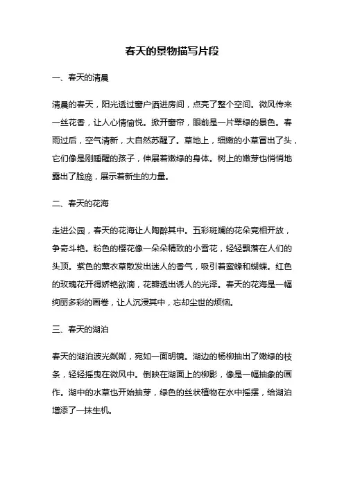 春天的景物描写片段