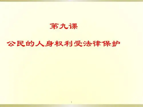 公民的人身权利受法律保护ppt课件