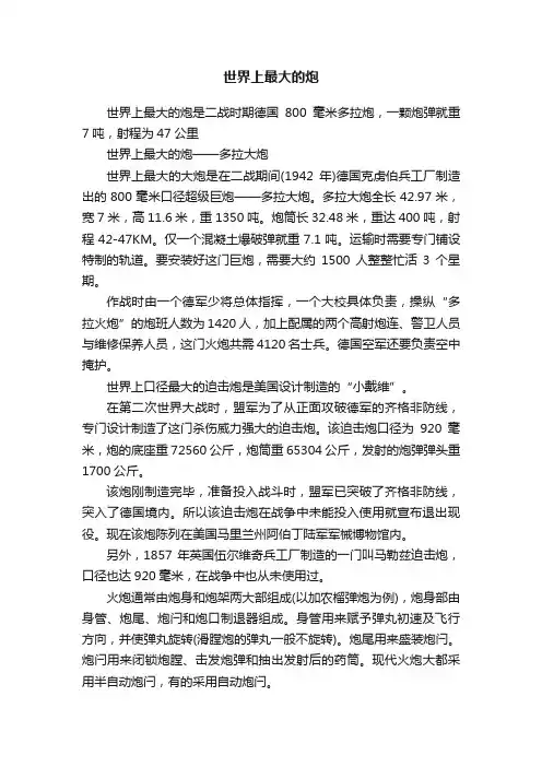 世界上最大的炮