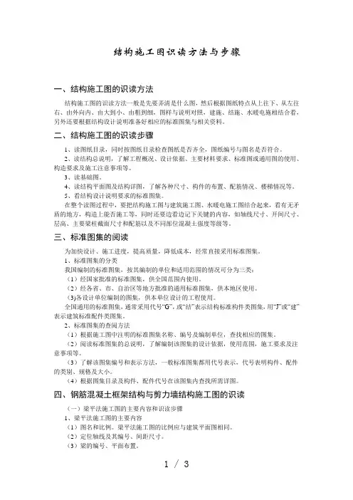 结构施工图识读方法与步骤