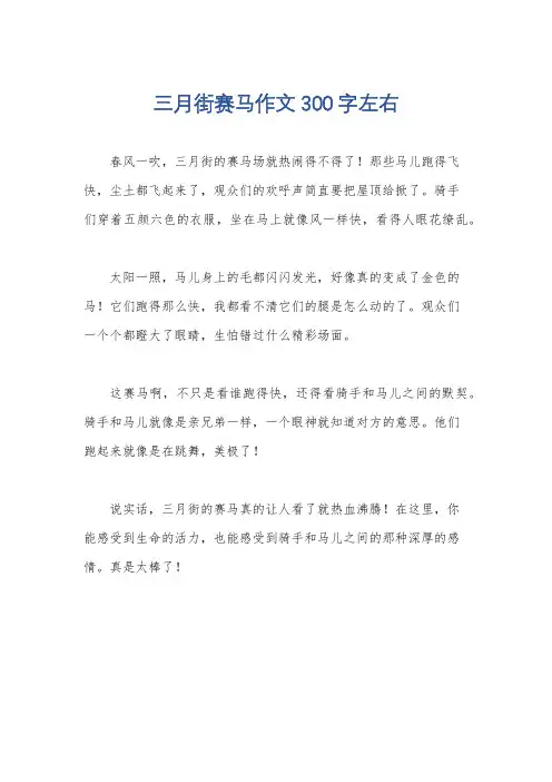 三月街赛马作文300字左右