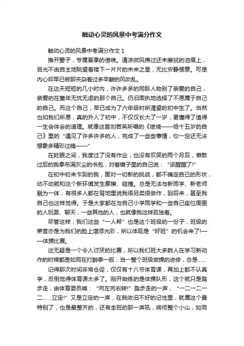 触动心灵的风景中考满分作文