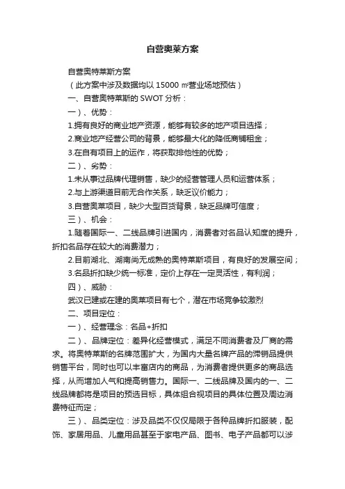 自营奥莱方案