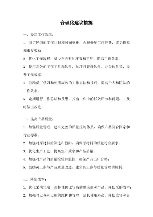 合理化建议措施