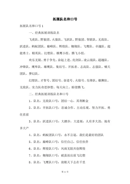 拓展队名和口号