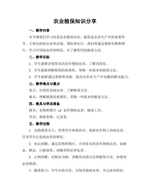 农业植保知识分享