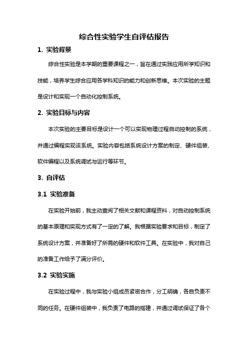 综合性实验学生自评估报告