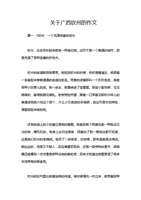 关于广西钦州的作文
