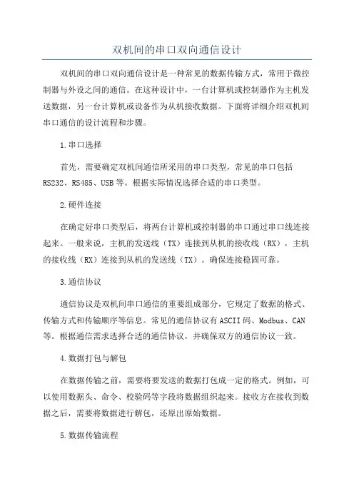 双机间的串口双向通信设计