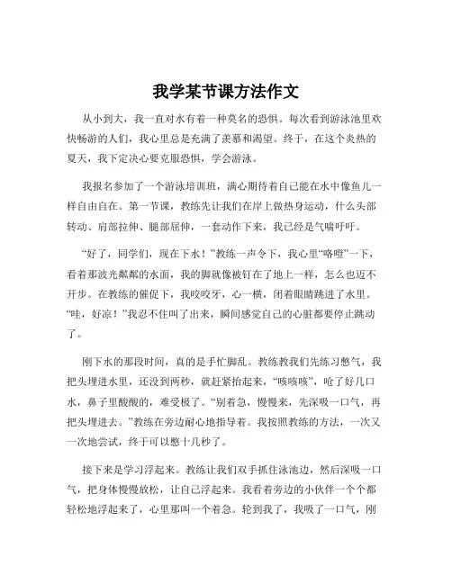 我学某节课方法作文