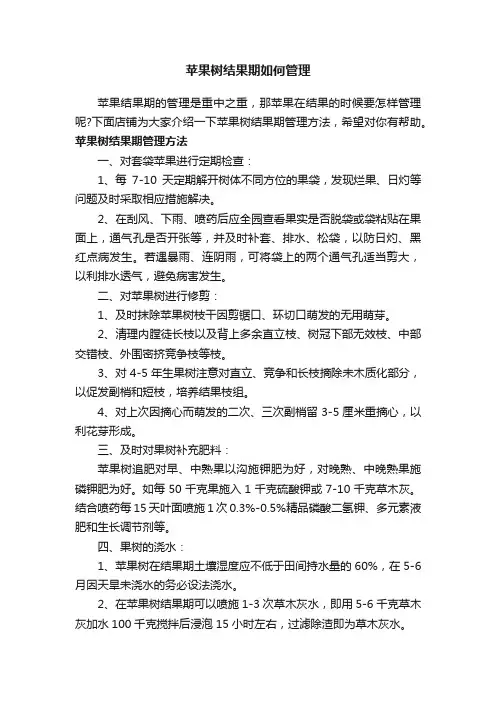 苹果树结果期如何管理