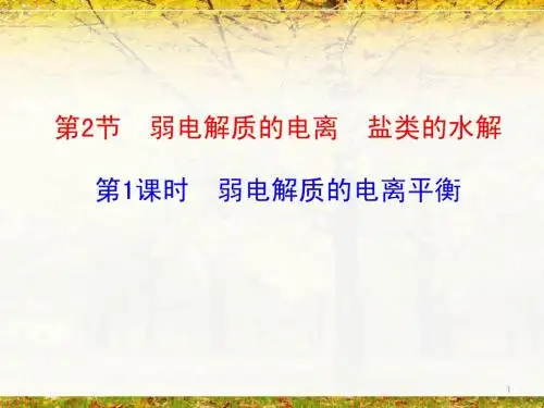 化学选修五 弱电解质的电离平衡(公开课课件)