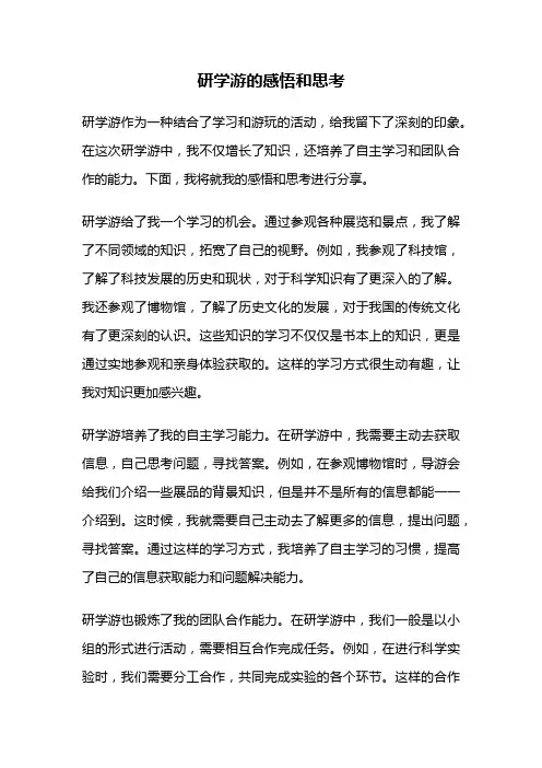 研学游的感悟和思考