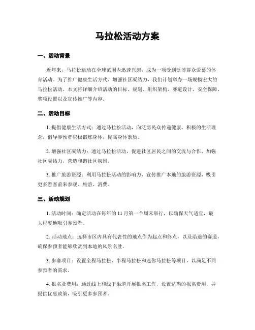 马拉松活动方案