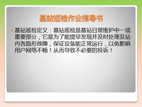 基站巡检指导书初步