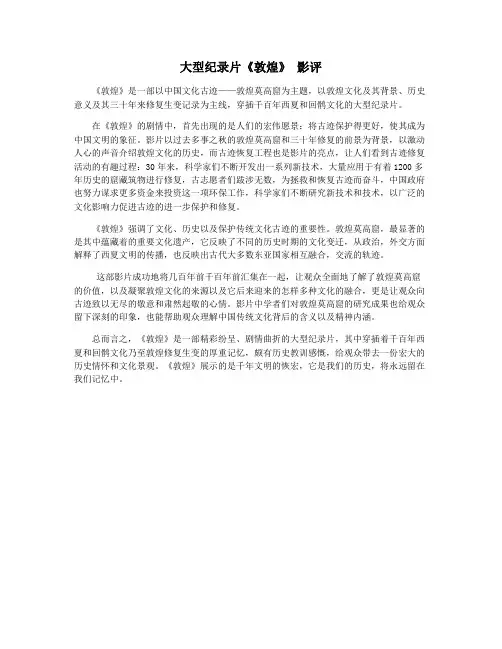 大型纪录片《敦煌》 影评