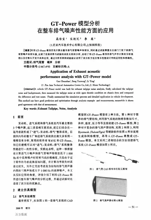GT—Power模型分析在整车排气噪声性能方面的应用