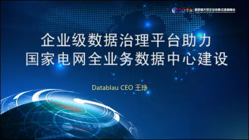 企业级数据治理平台助力国家电网全业务数据中心建设