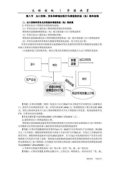 课程资料：出口货物劳务和跨境应税行为增值税的退(免)税和征税(3)税收优惠