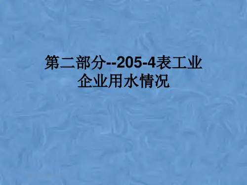 第二部分--205-4表工业企业用水情况