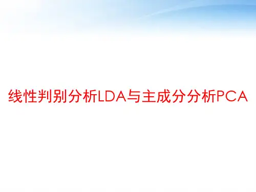线性判别分析LDA与主成分分析PCA ppt课件