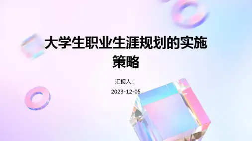 大学生职业生涯规划的实施策略