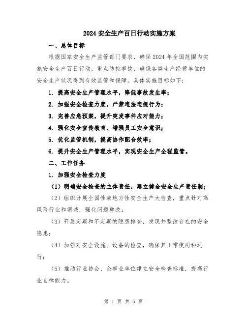 2024安全生产百日行动实施方案