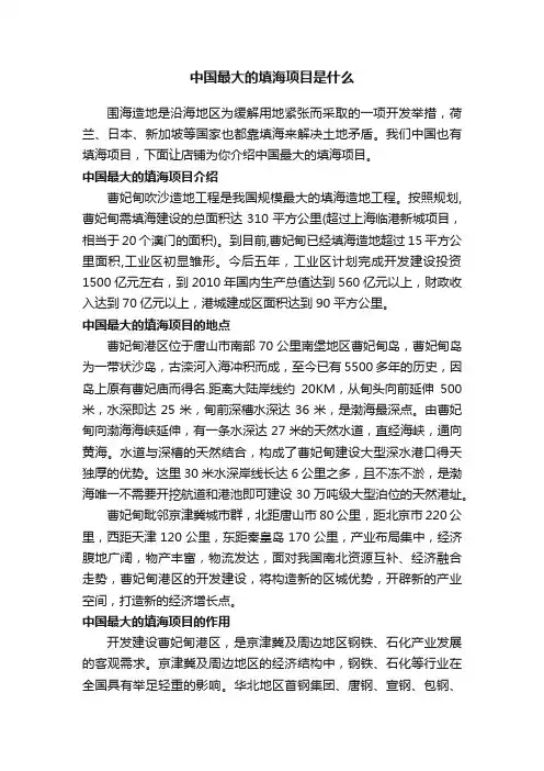 中国最大的填海项目是什么