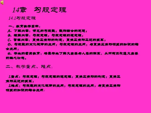 华师大版八年级上册1411勾股定理