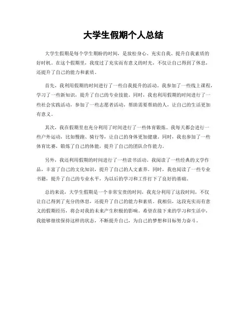 大学生假期个人总结
