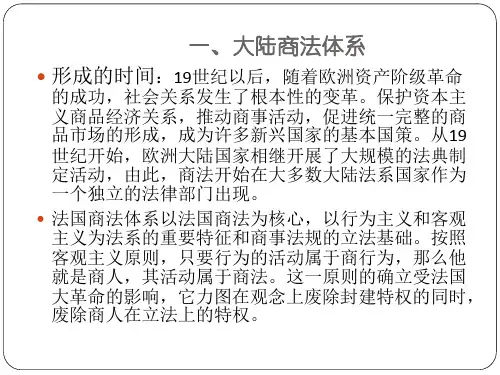 当代主要商法体系