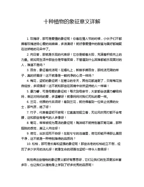 十种植物的象征意义详解