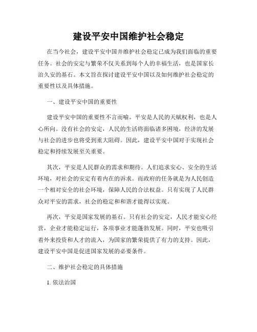 建设平安中国维护社会稳定