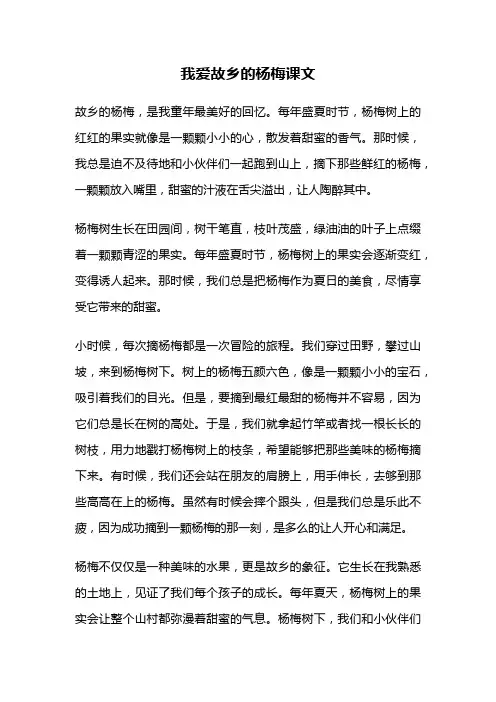 我爱故乡的杨梅课文