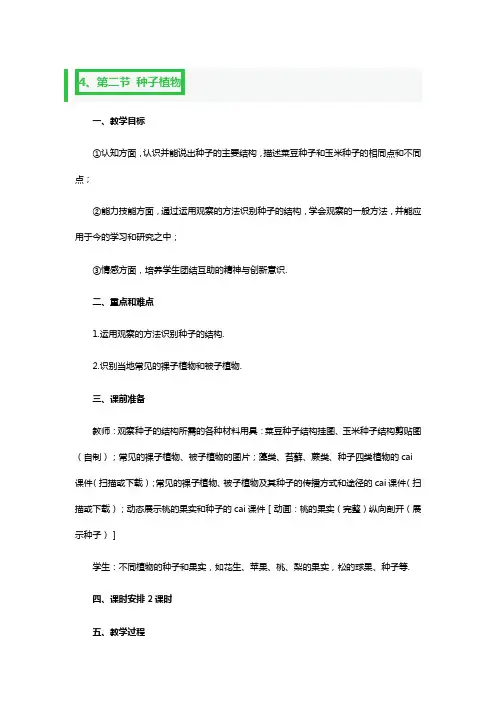 种子植物课堂教案一等奖设计3篇