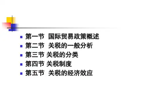 最新国际贸易关税措施PPT课件