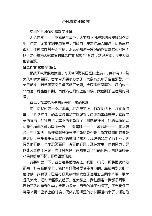 实用的台风作文600字6篇