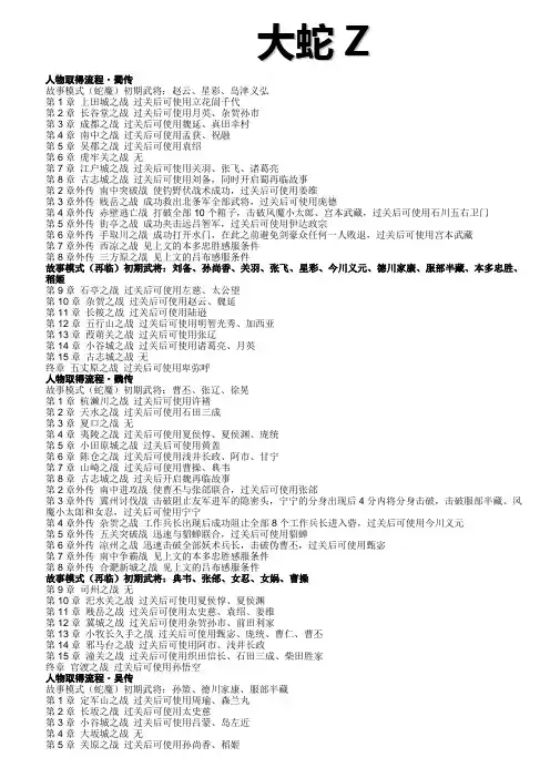 无双大蛇Z全武将取得流程