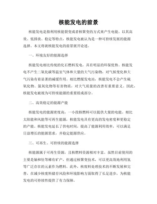 核能发电的前景
